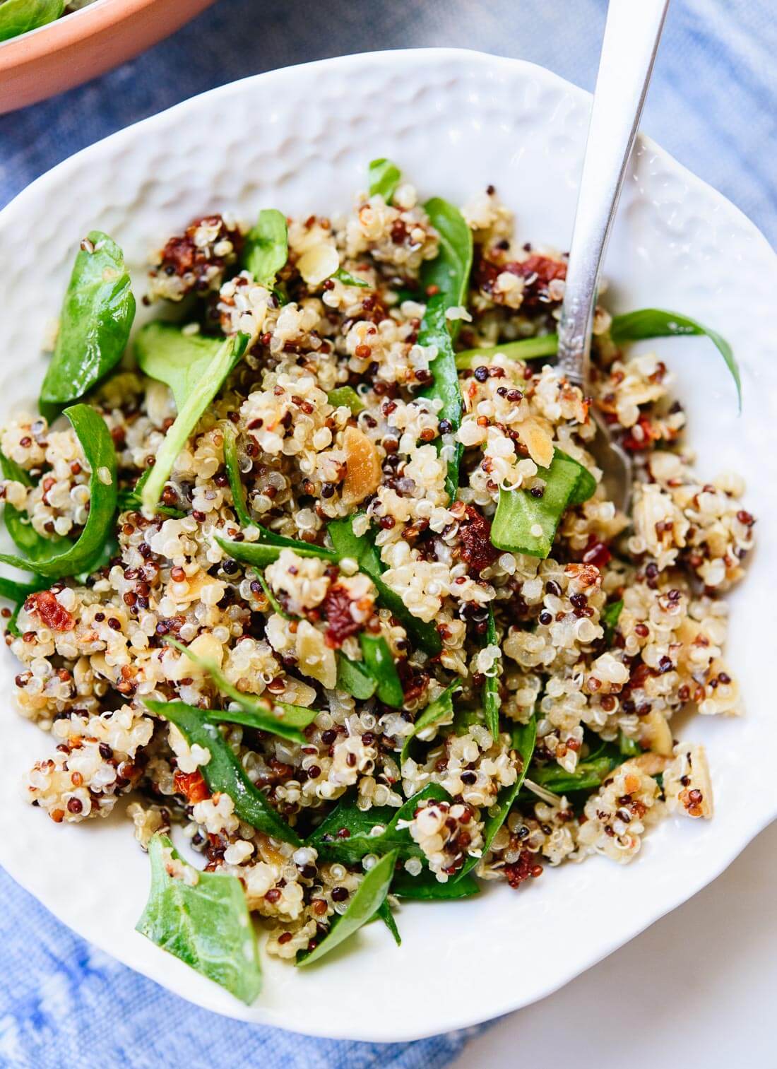 Sautéed Mushroom and Spinach Quinoa Salad with Balsamic Glaze