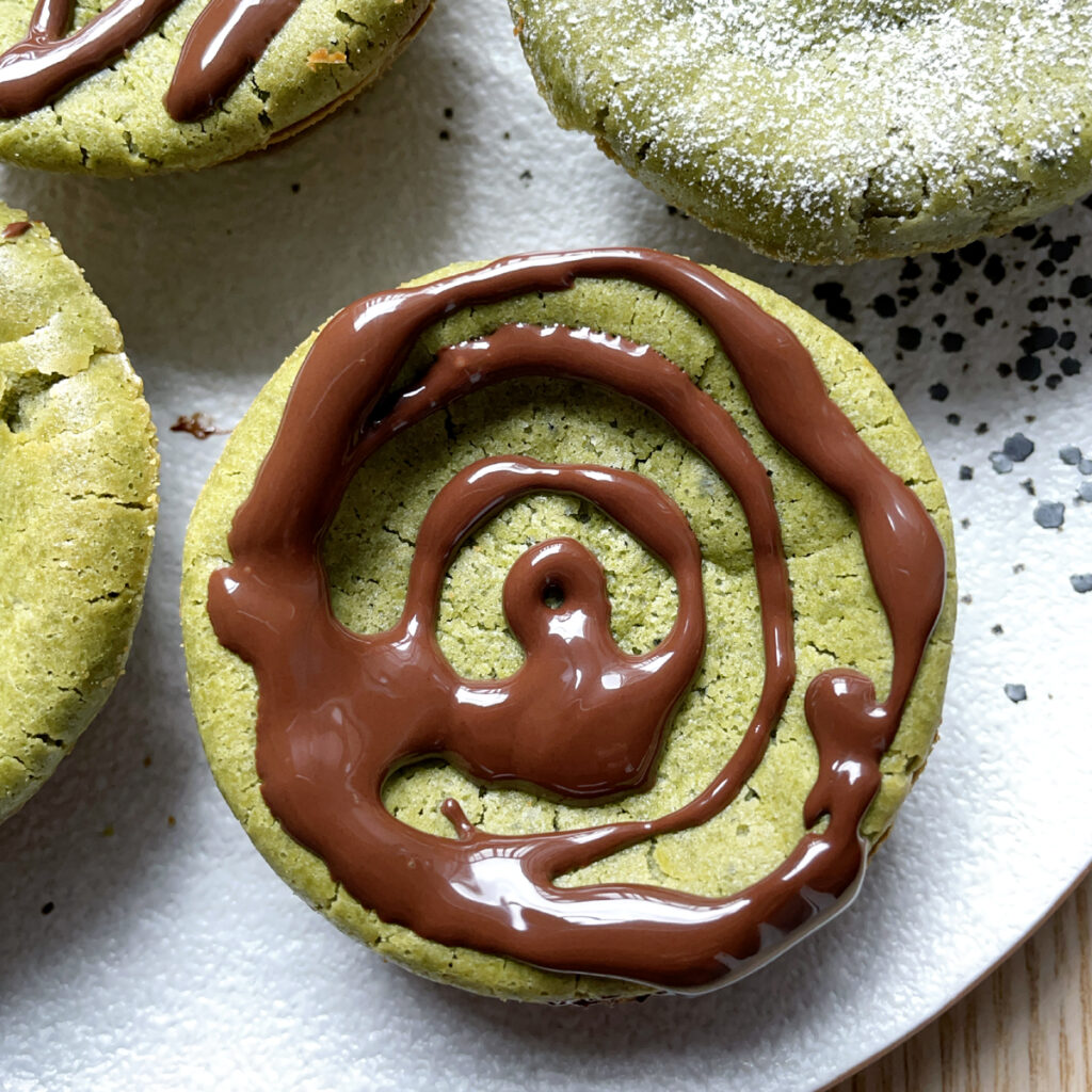 Half-Moon Matcha and Black Sesame Mochi Bites