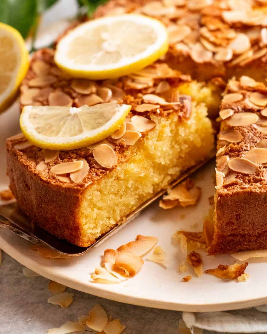 French-Style Lemon Almond Cake with Glazed Icing