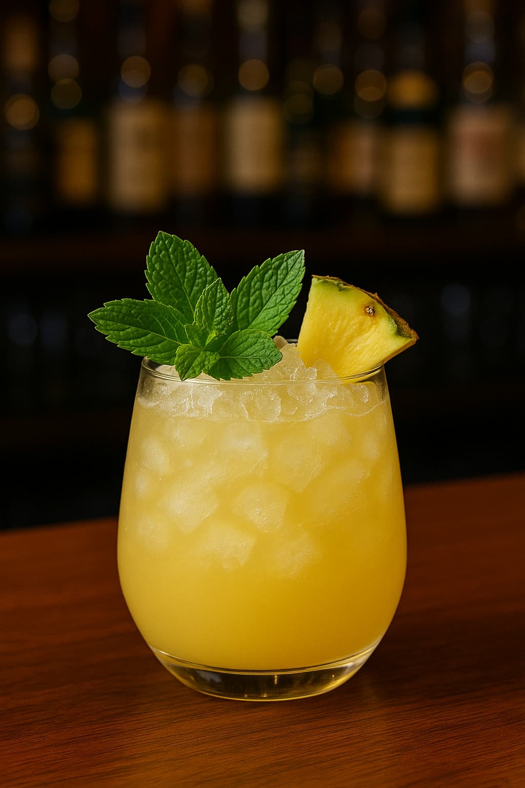 Muddled Mint and Pineapple Rum Smash