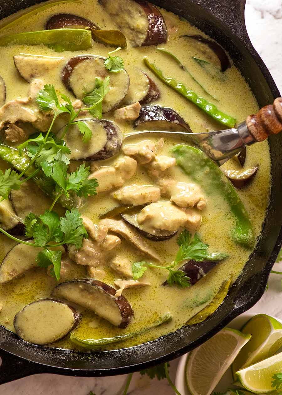 Stovetop Thai Green Curry with Eggplant and Chicken