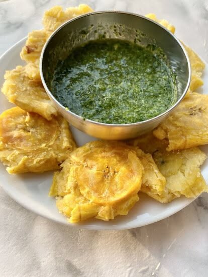 Mi Banco Tostones with Mojo Sauce