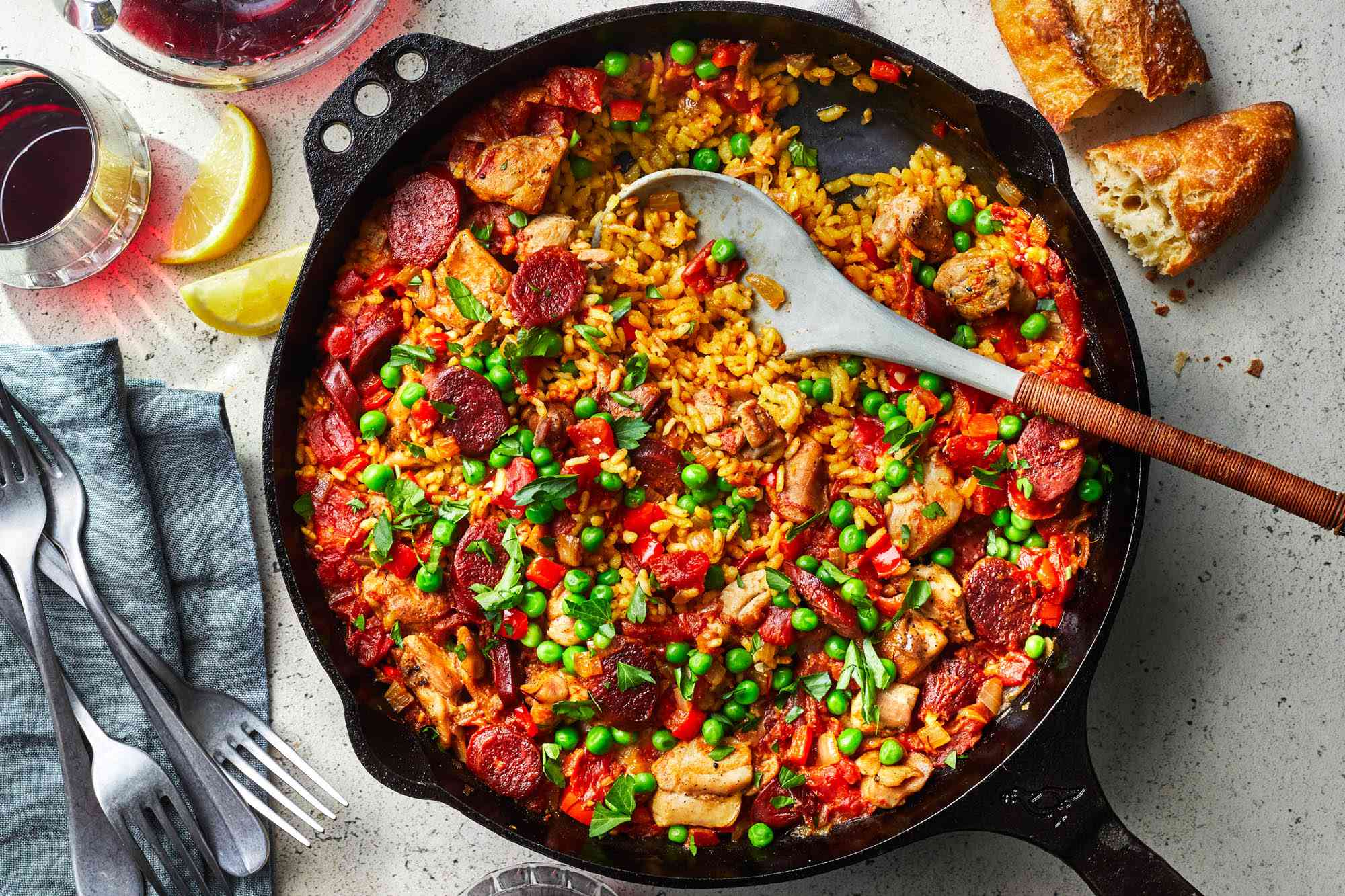 One-Pan Spanish Chorizo and Rice with Saffron