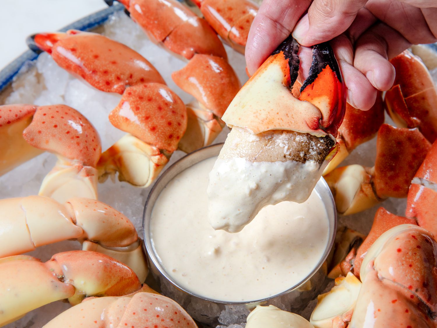 Grilled Stone Crab Claws with Mustard Cocktail Sauce