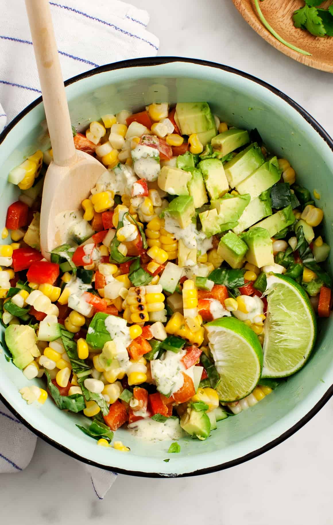 Grilled Indiana Sweet Corn Salad with Herb Vinaigrette