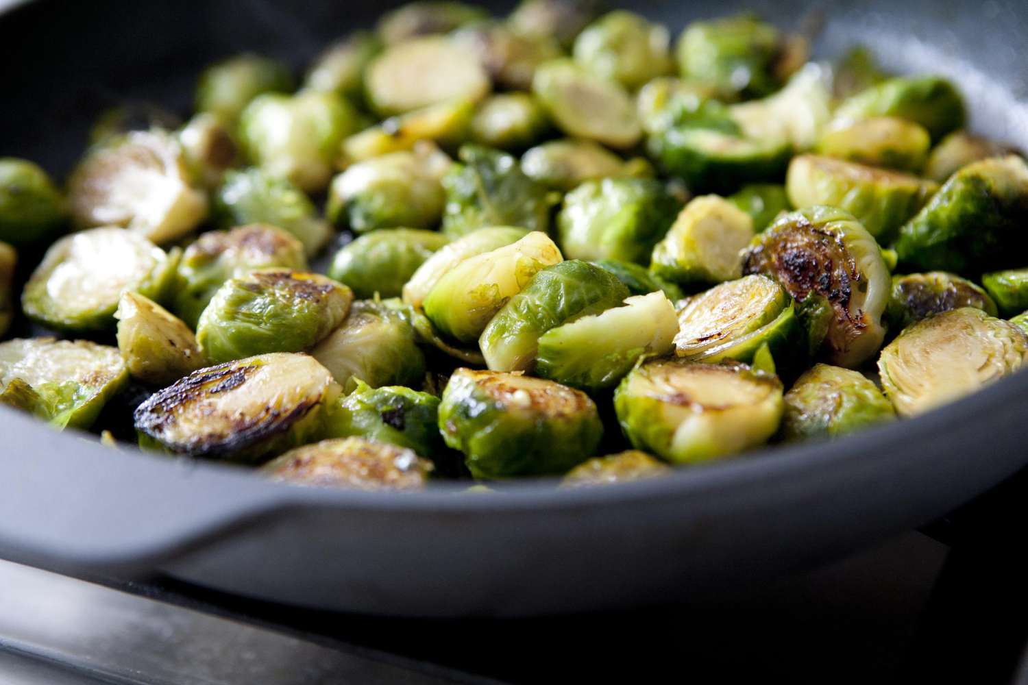Pan-Seared Brussels Sprouts with Charred Citrus and Bitter Greens