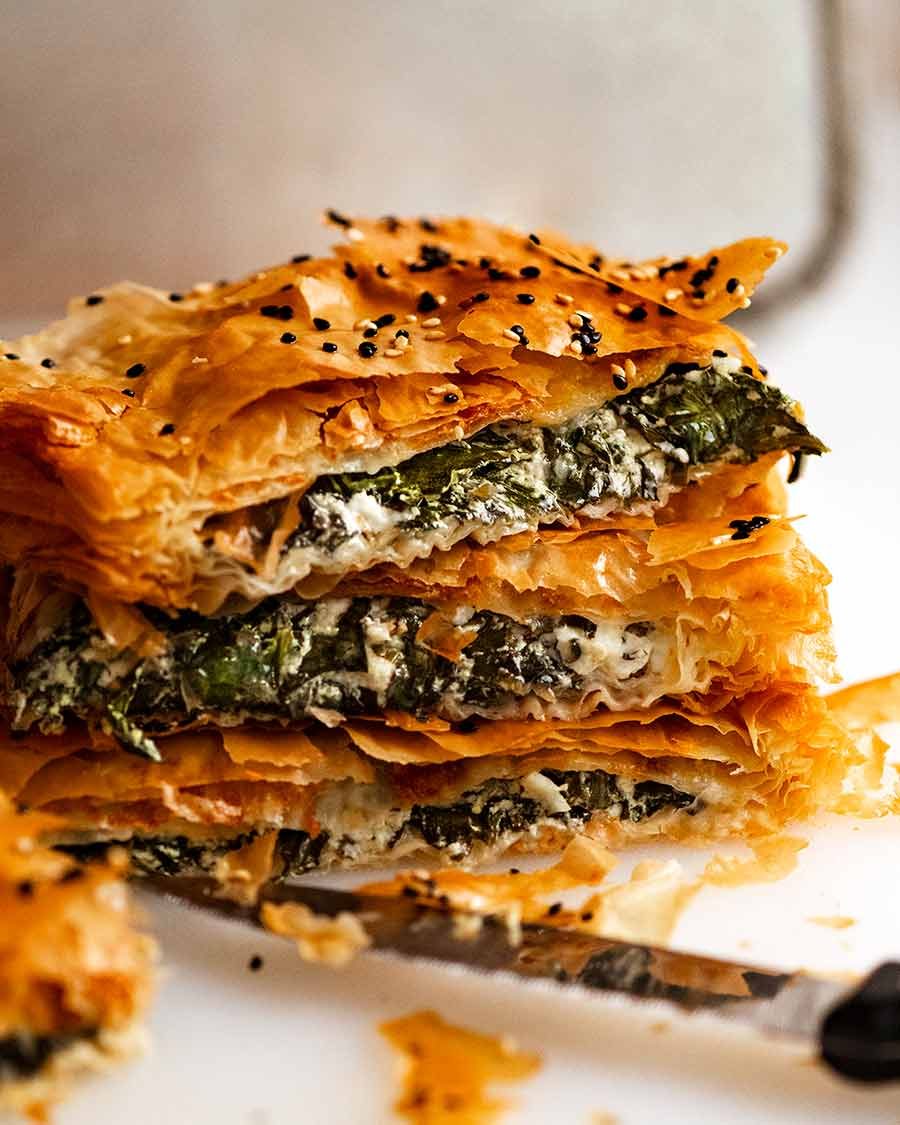 Pan-Fried Greek Cheese and Spinach Pie with Phyllo