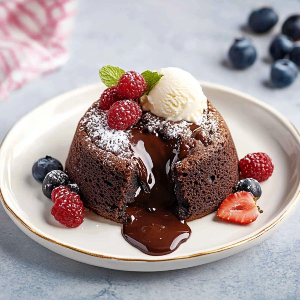 Molten Caramel Chocolate Lava Cake