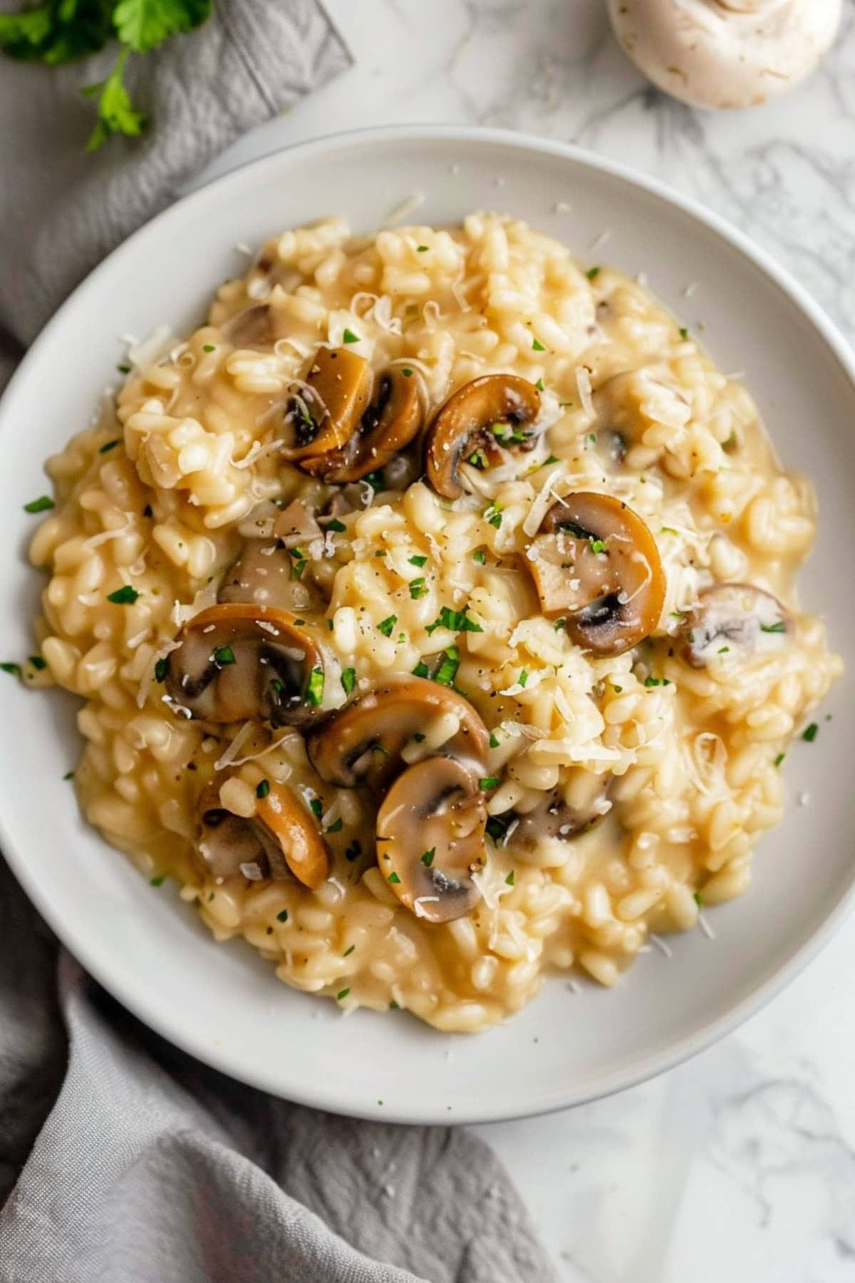 Seasonal Mushroom Risotto with Ohio White Cheddar