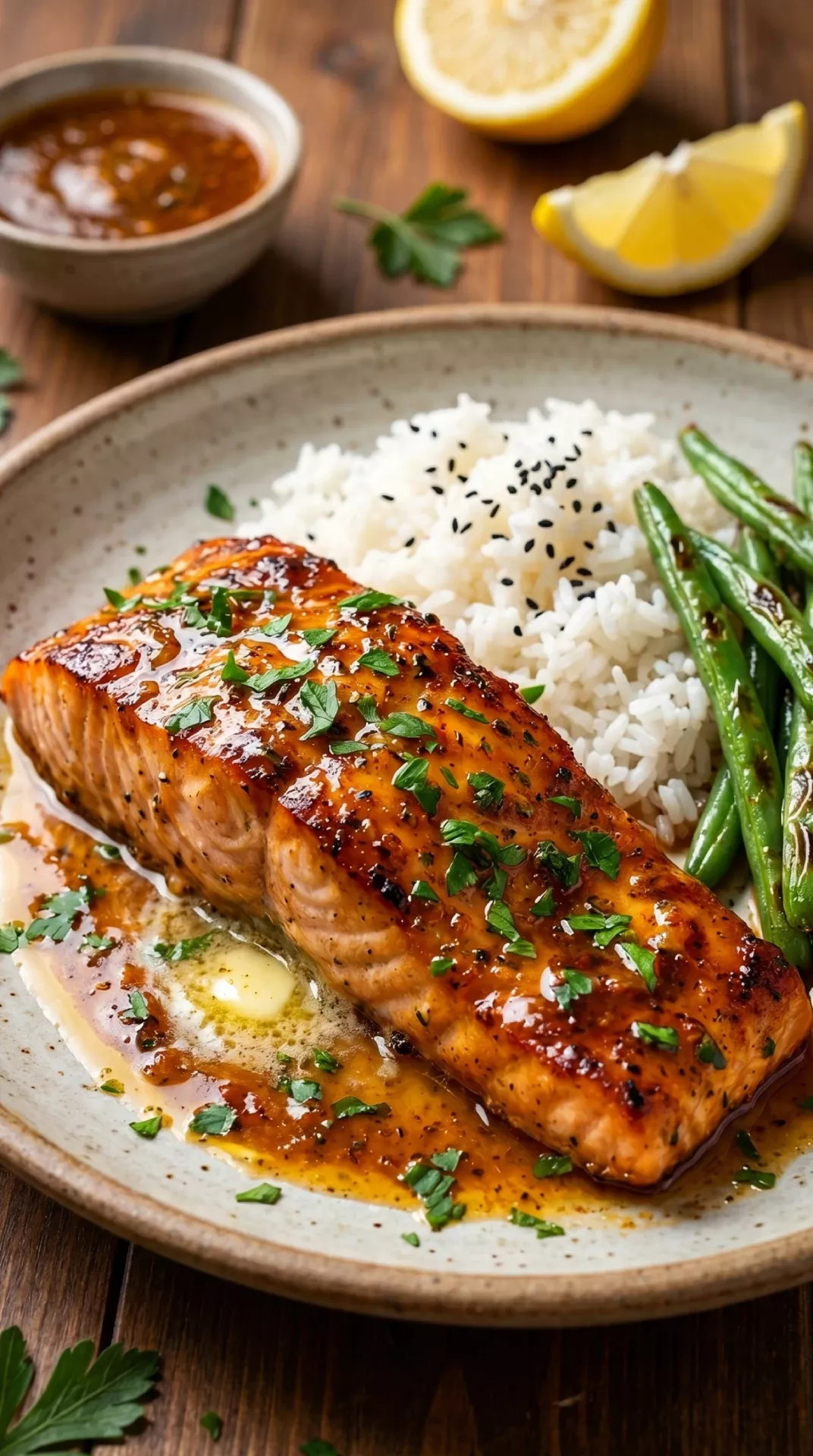 Pan-Seared Salmon with Citrus Glaze and Wilted Spinach
