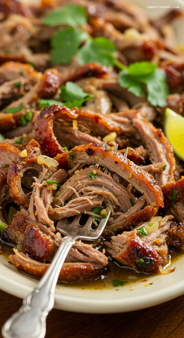 Slow-Cooked Pork Shoulder with Mojo Sauce