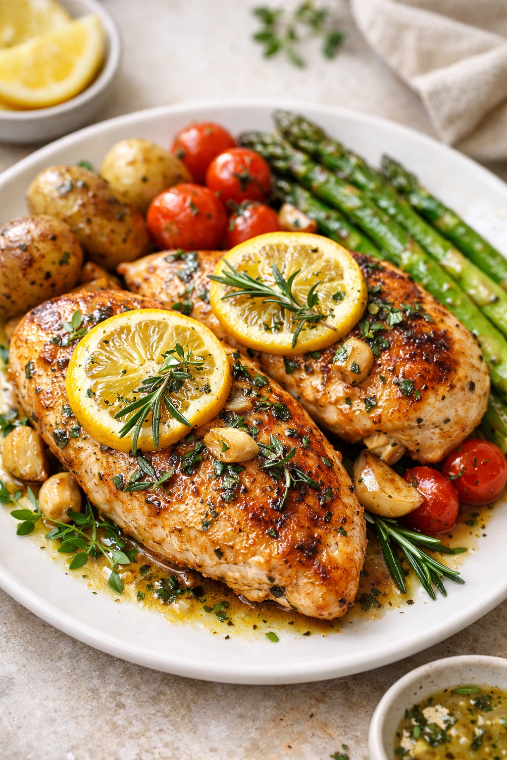 Pan-Seared Chicken with Roasted Seasonal Vegetables