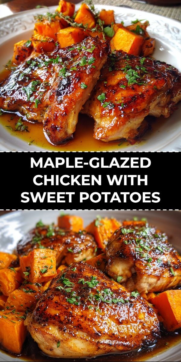 Pan-Seared Chicken with Roasted Sweet Potato and Maple Glaze