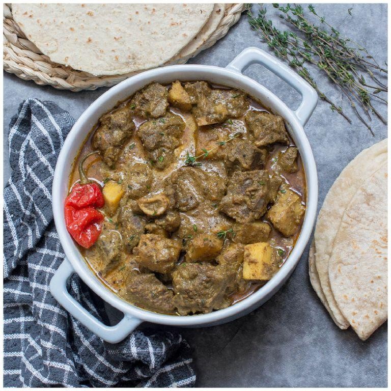 Spicy Kid Goat Curry with Coconut Milk and Turmeric