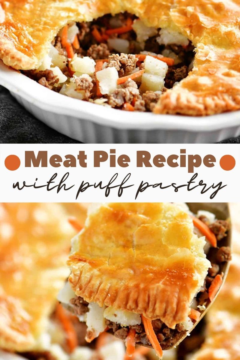 Slow-Baked Meat Pie with Puff Pastry Top
