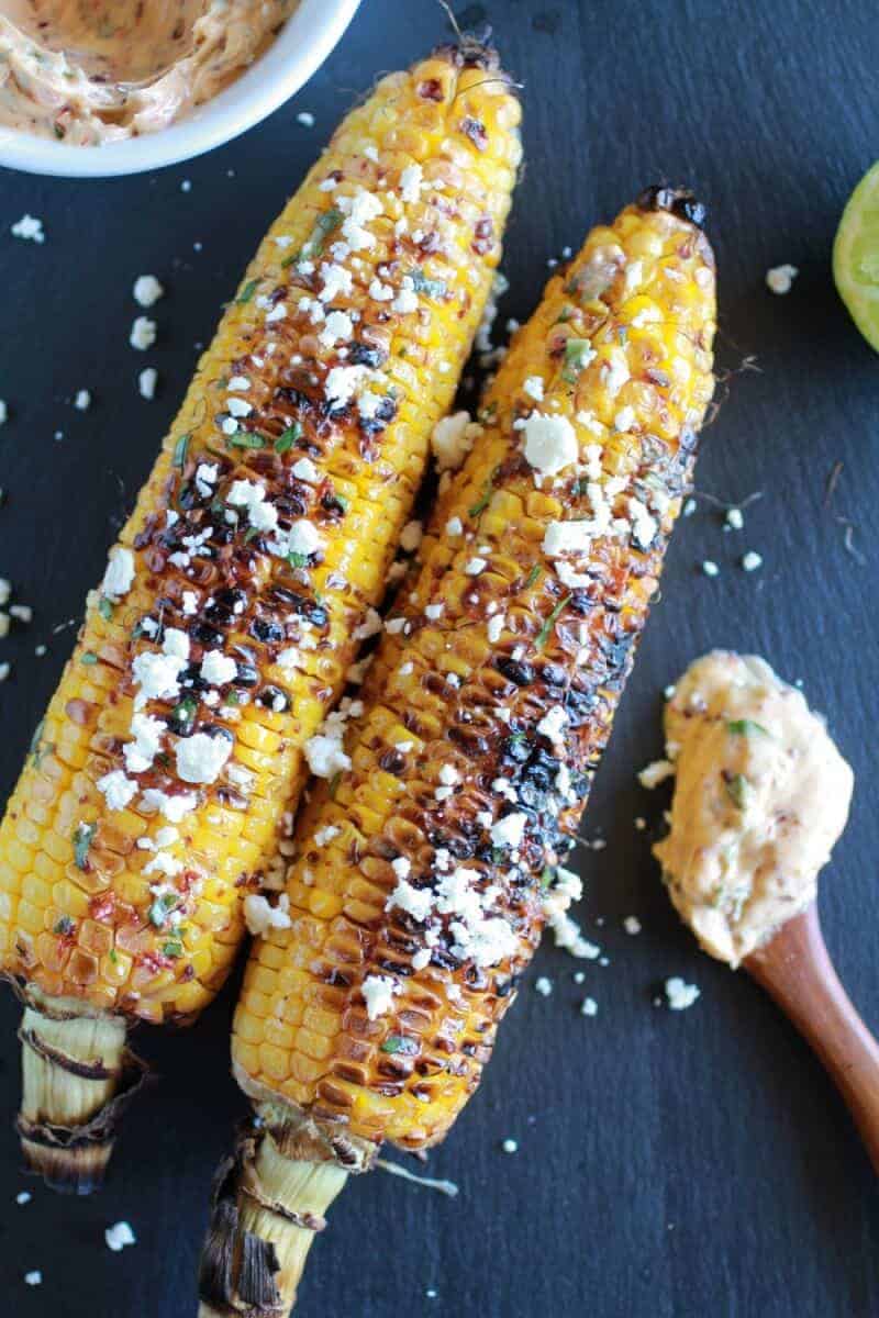 Honey-Lime Grilled Corn with Chili and Cotija