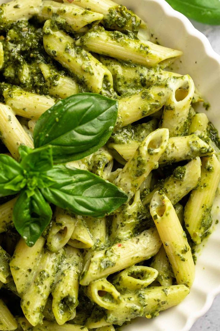 Creamy Mascarpone and Basil Pesto Penne