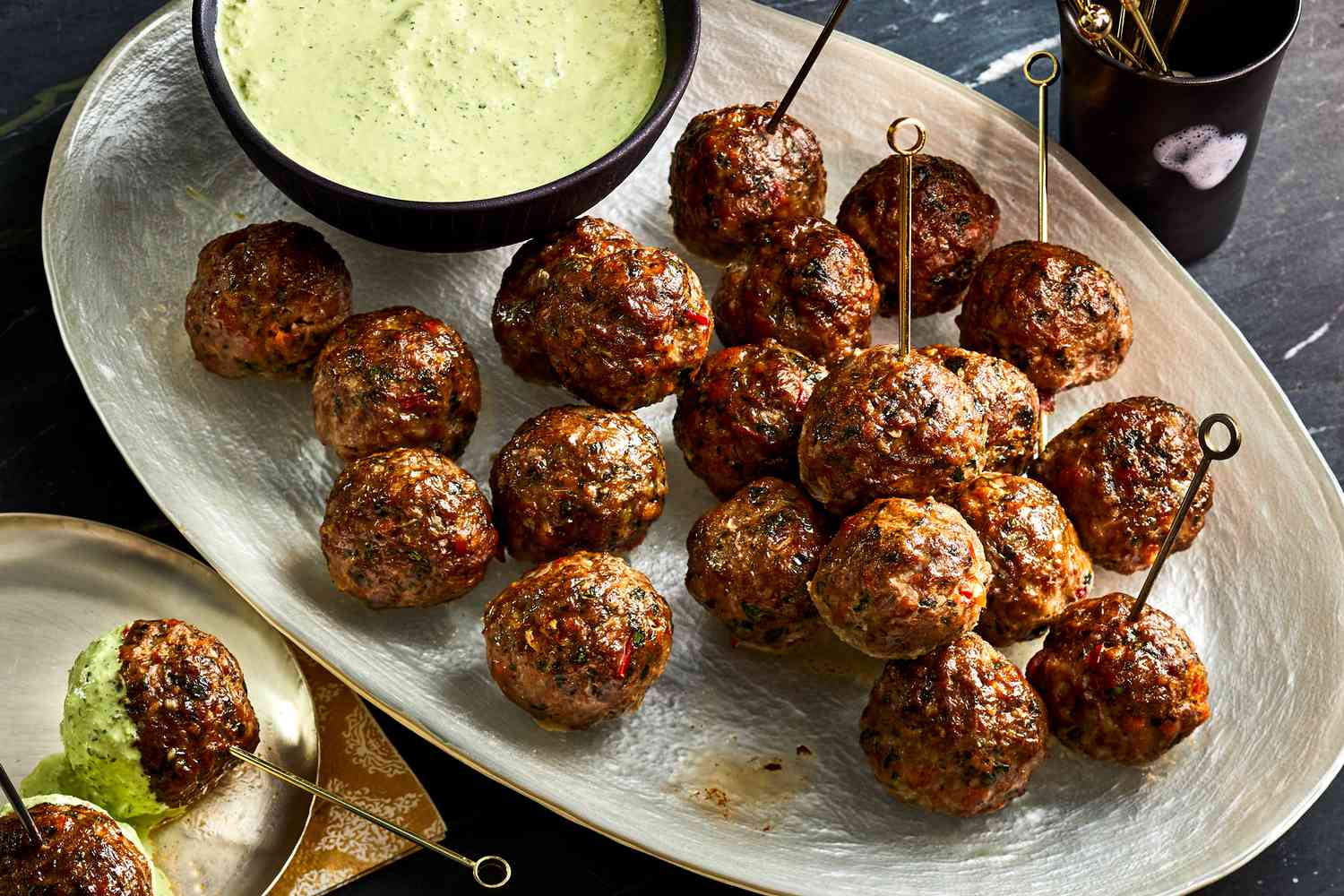 Harissa-Spiced Lamb Meatballs with Yogurt-Dill Sauce