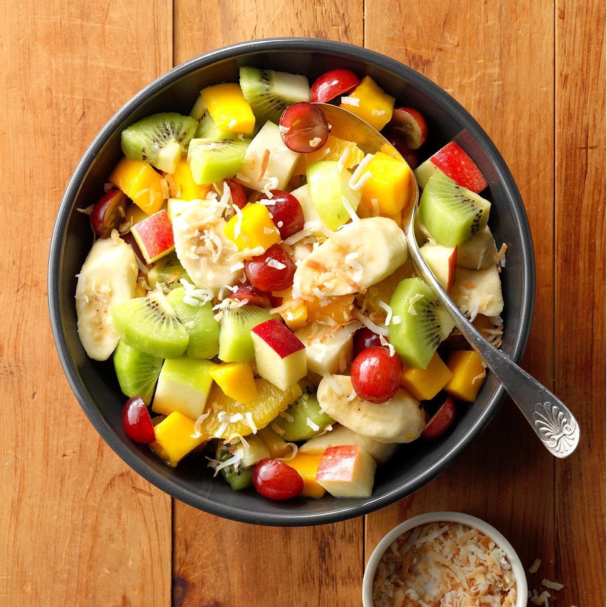 Tiki Tiki Tropical Fruit Salad with Coconut Lime Dressing