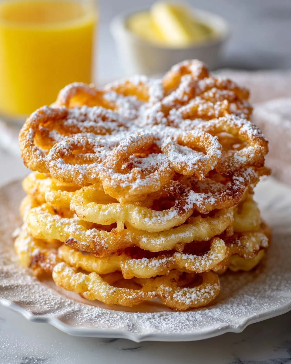 Classic Funnel Cake with Powdered Sugar Drizzle