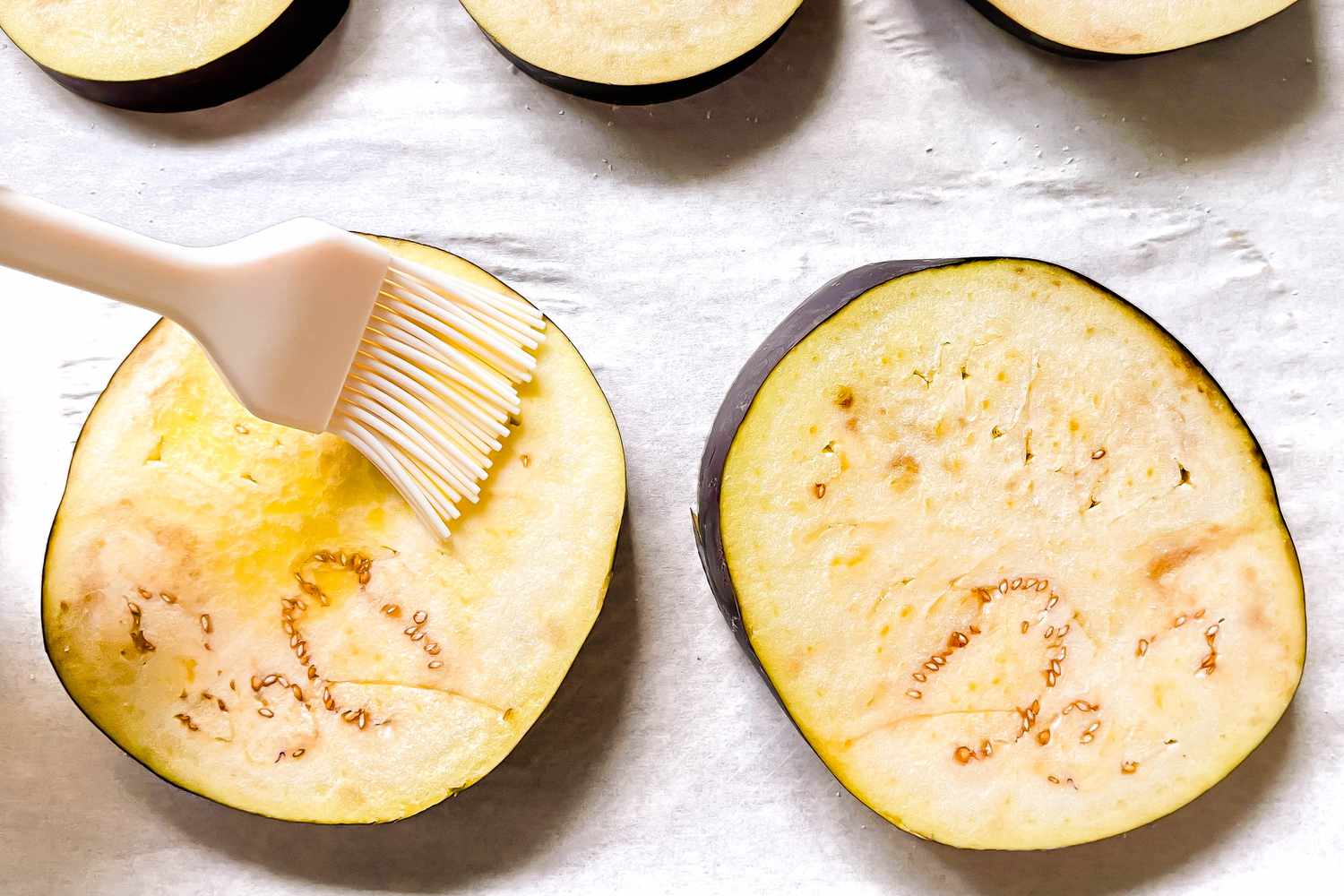 Low-Heat Olive Oil Poached Eggplant with Garlic and Thyme