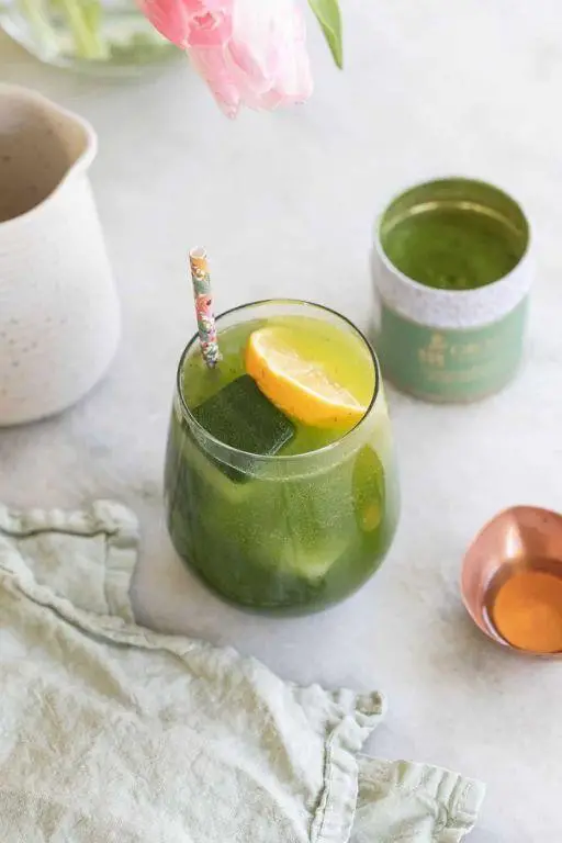 Matcha Liqueur Spritz with Sparkling Citrus