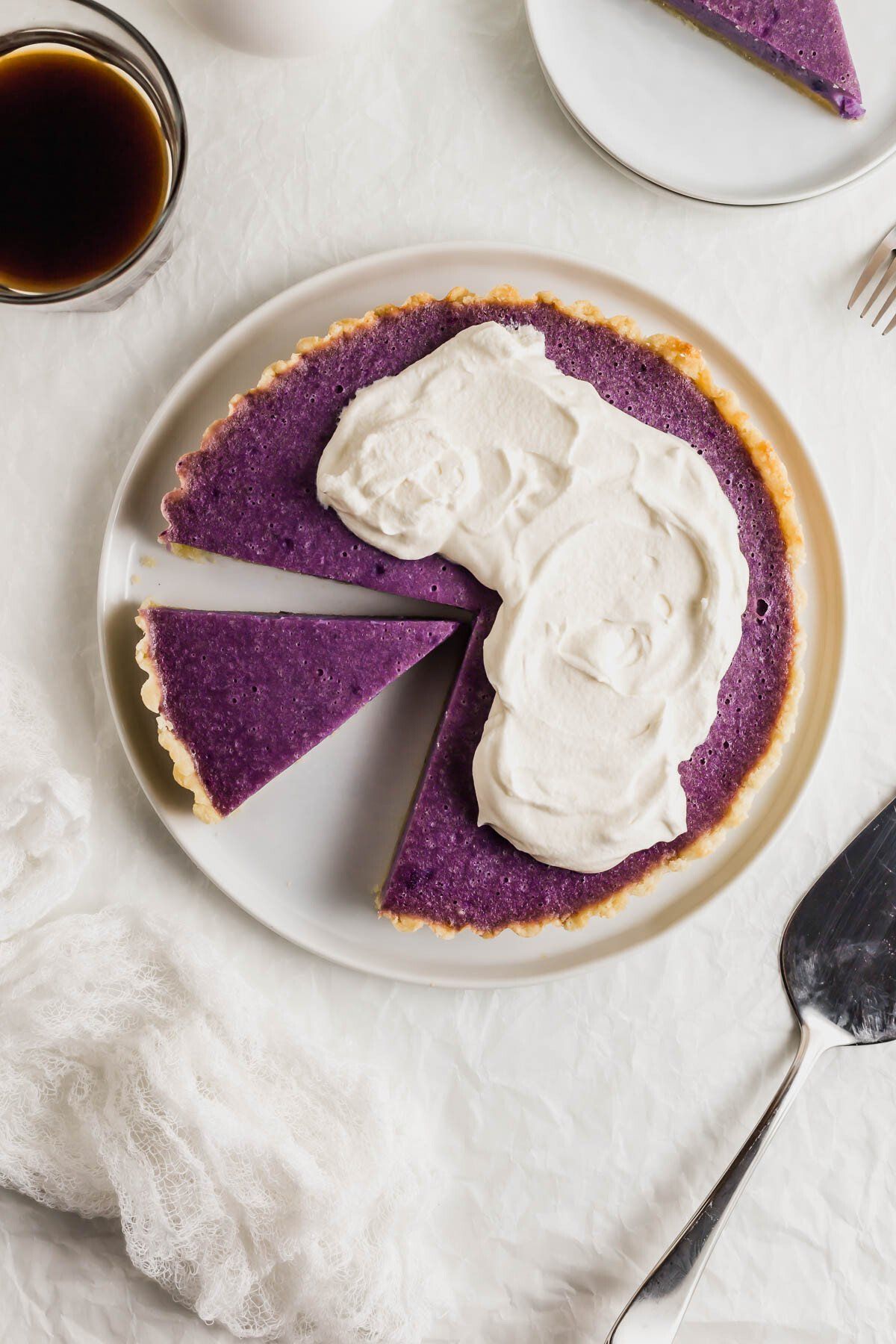 Sheet Pan Ube Halaya Tart with Coconut Crust