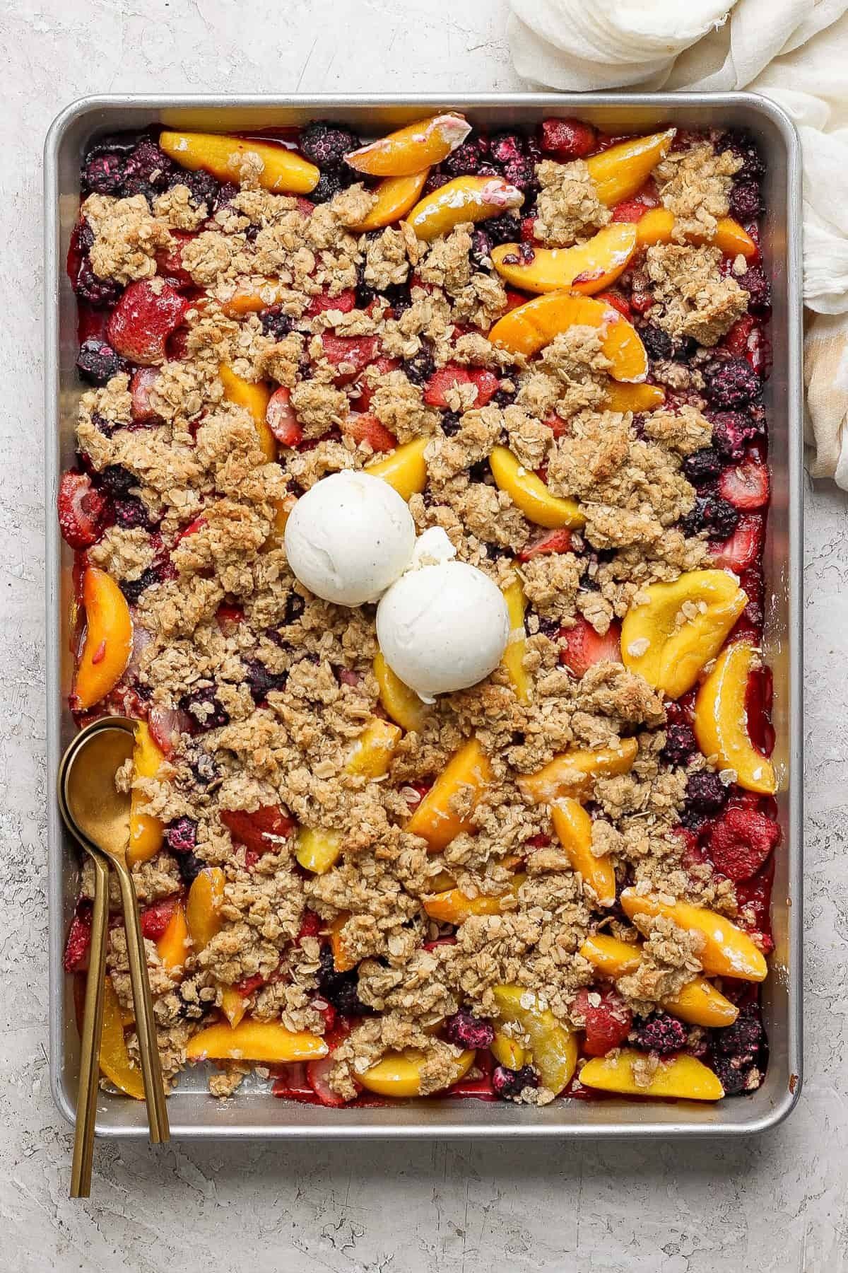 Sheet Pan Summer Berry Crisp with Oat Topping