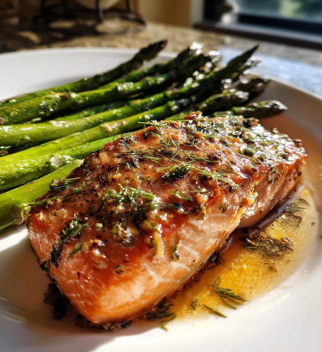 Lemon-Dill Salmon with Crispy Asparagus