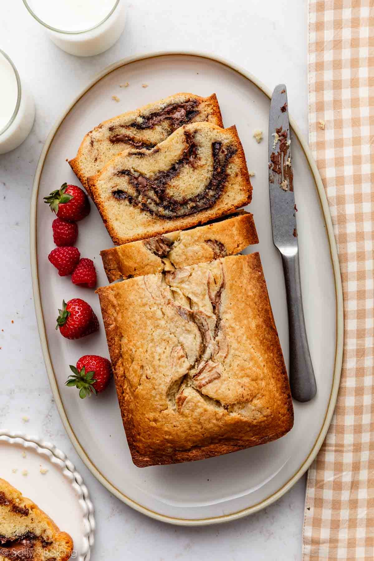 Baked Ube Swirl Pound Cake
