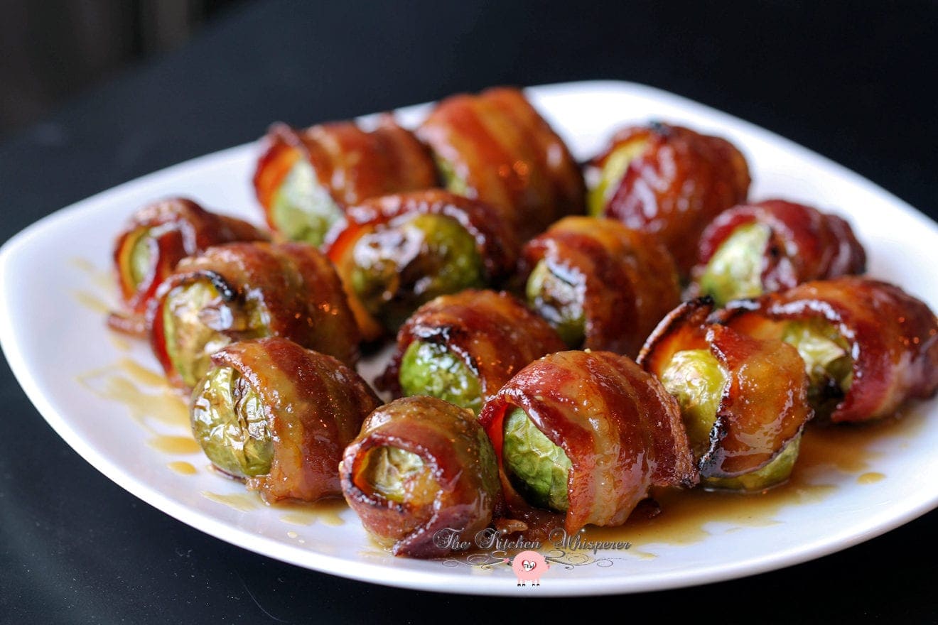 Bacon-Wrapped Brussels Sprouts with Mustard-Dijon Glaze