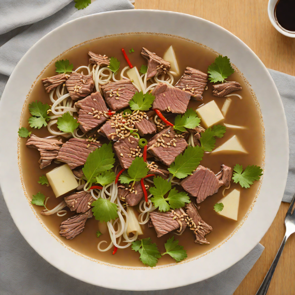 Slow-Simmered Beef Pho with Star Anise and Ginger Broth