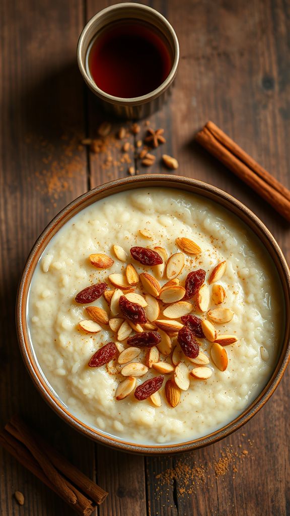 Vanilla Chai-Spiced Rice Pudding with Toasted Almonds