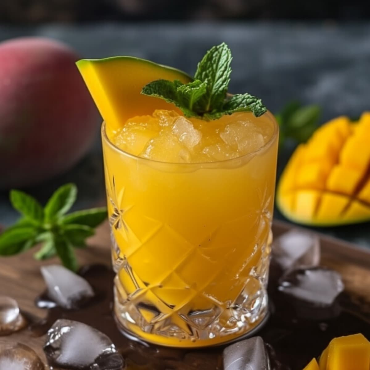 Mango Vodka Sour with Prosecco Float
