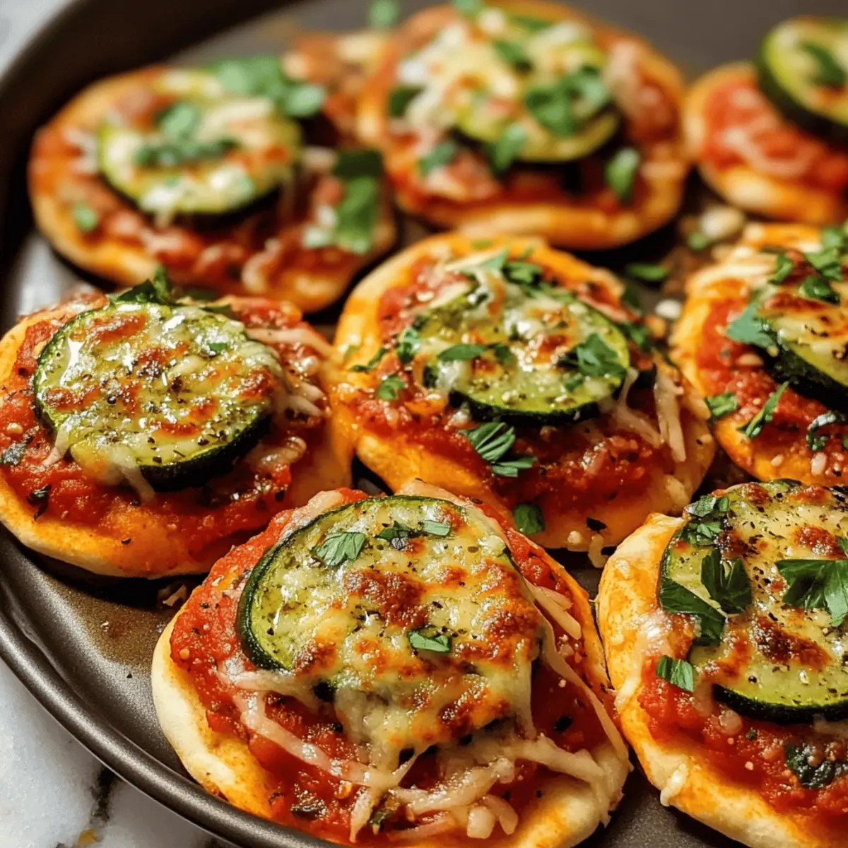 Veggie-Packed Mini Pita Pizzas with Mild Marinara and Mozzarella