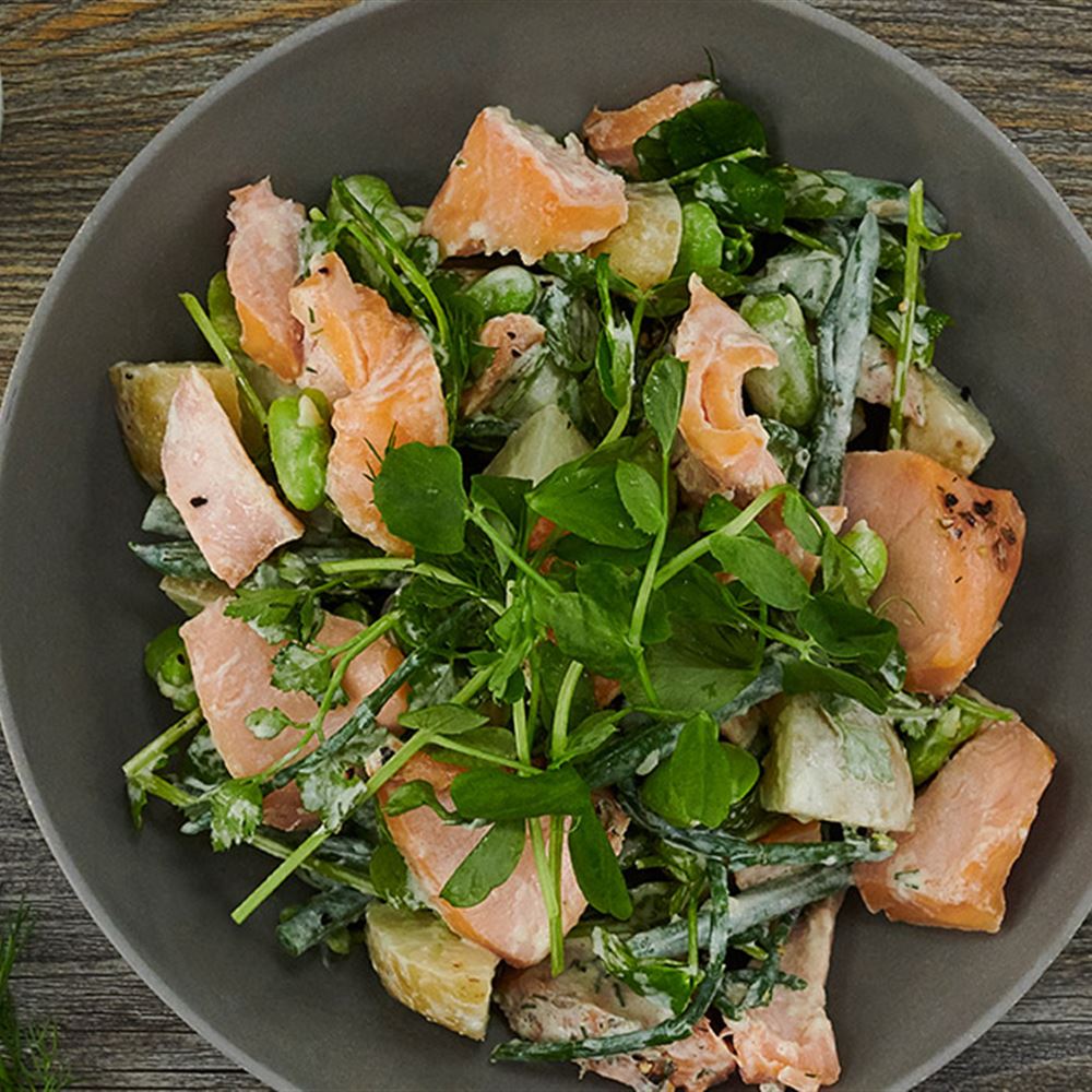 Glacier Creek Wild Greens & Smoked Salmon Salad