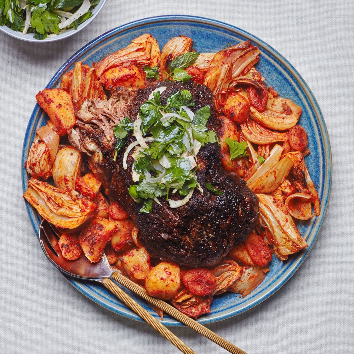 Slow-Roasted Moroccan Lamb with Harissa and Chickpeas