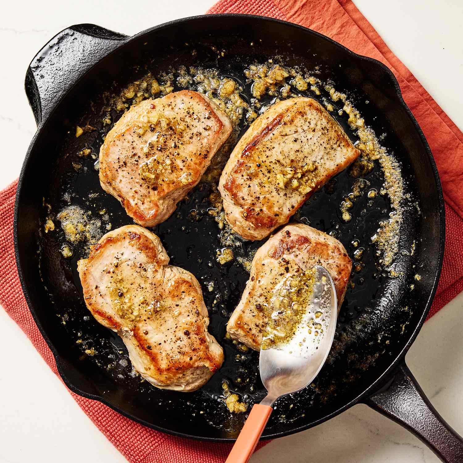 Pan-Roasted Pork Chops with Garlic and Spanish Herbs