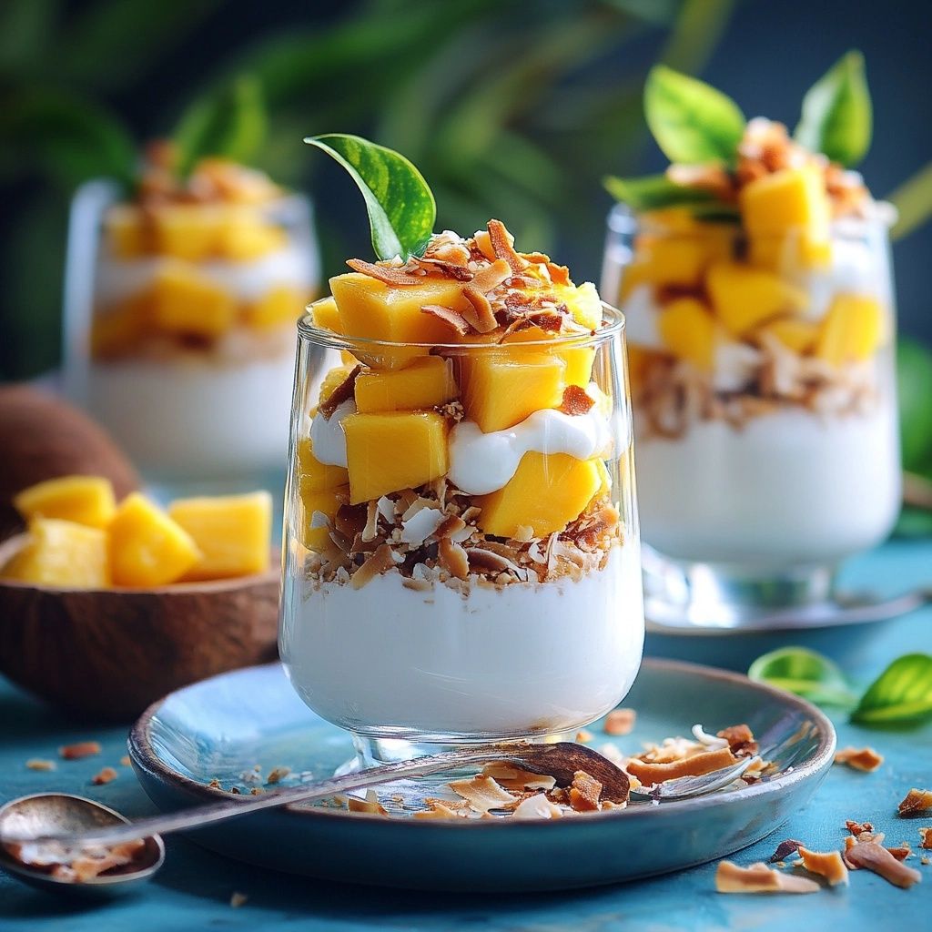 Whipped Mango Cream Parfaits with Toasted Coconut