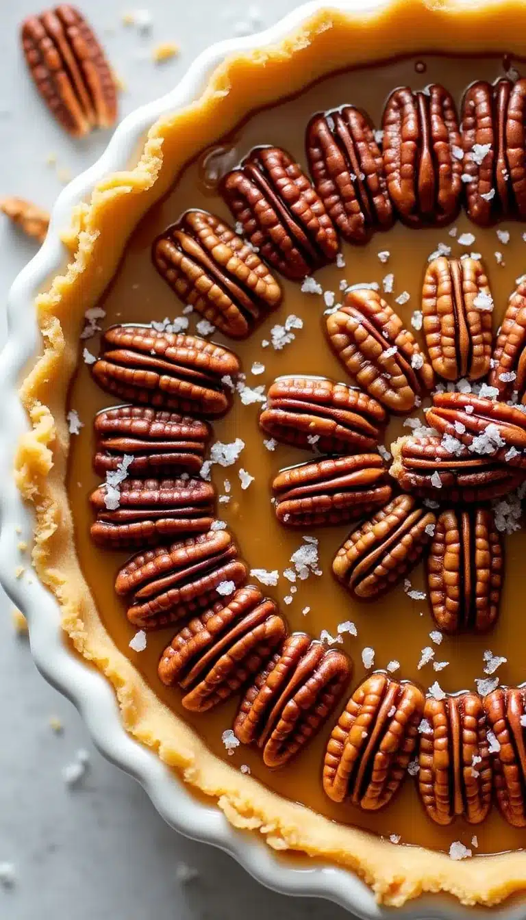 Salted Caramel Phyllo Tart with Toasted Pecans