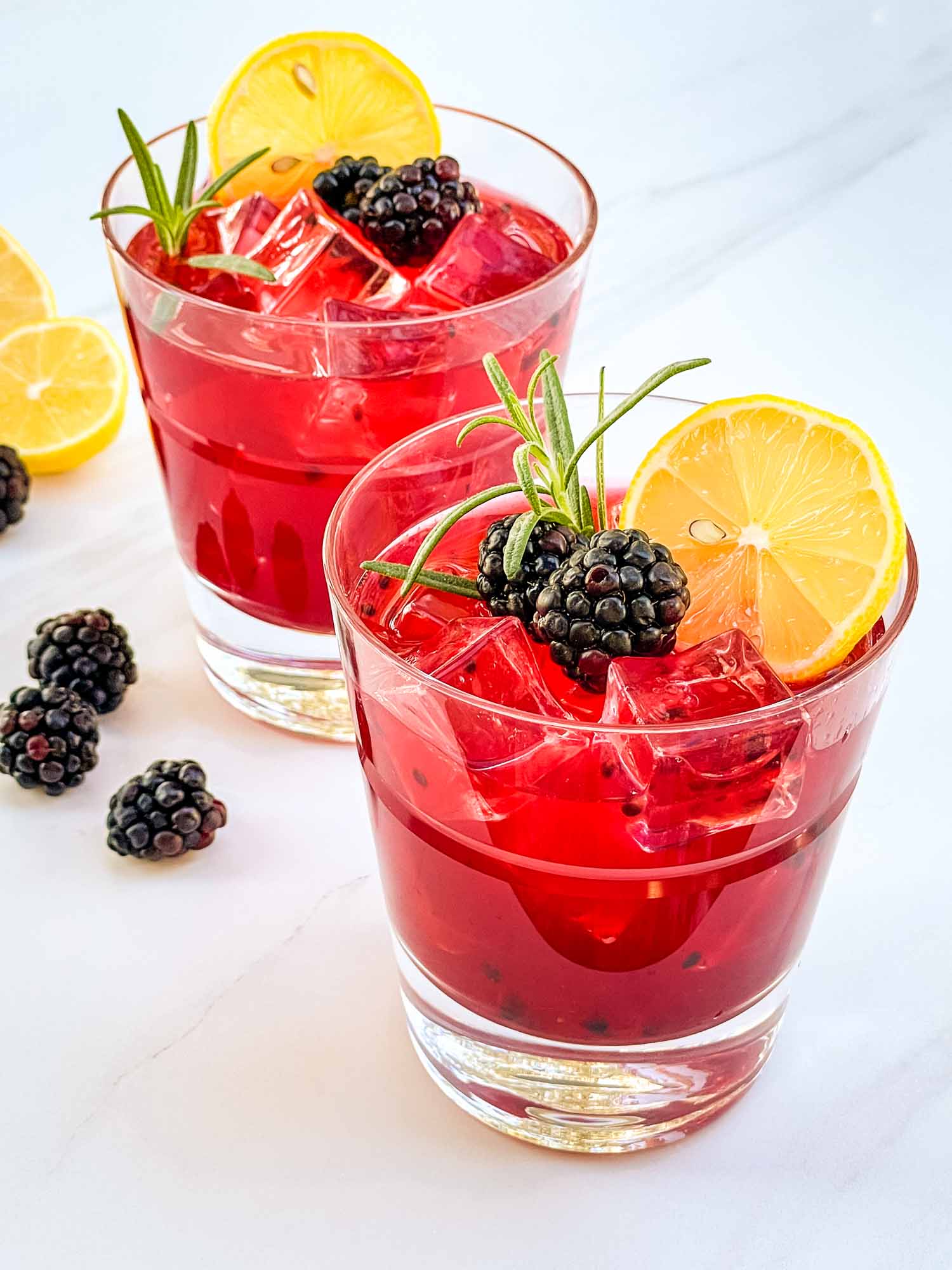 Bramble Cocktail with Fresh Blackberries and Gin
