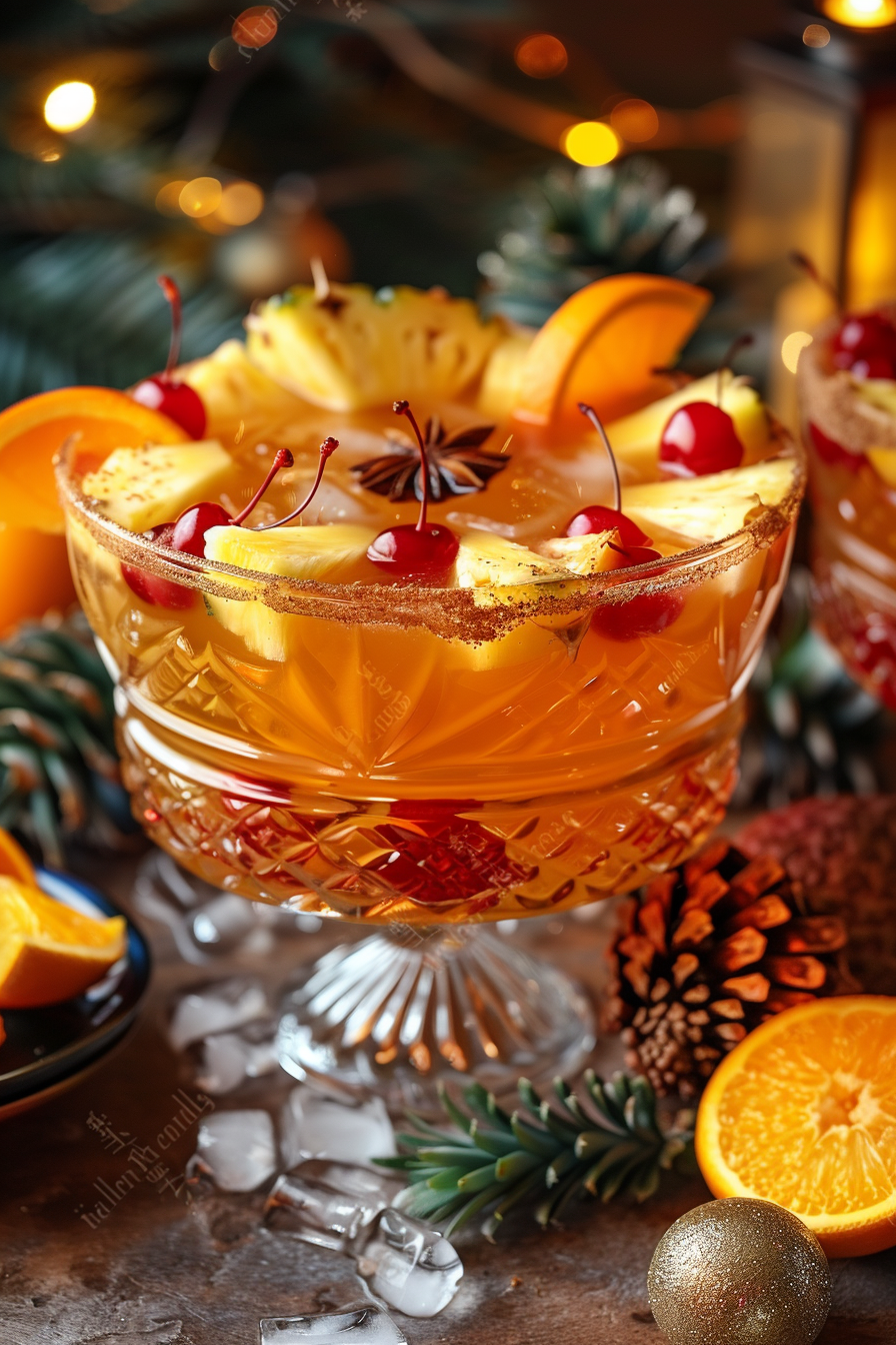 Citrus-Spiced Rum Punch with Pineapple and Cinnamon