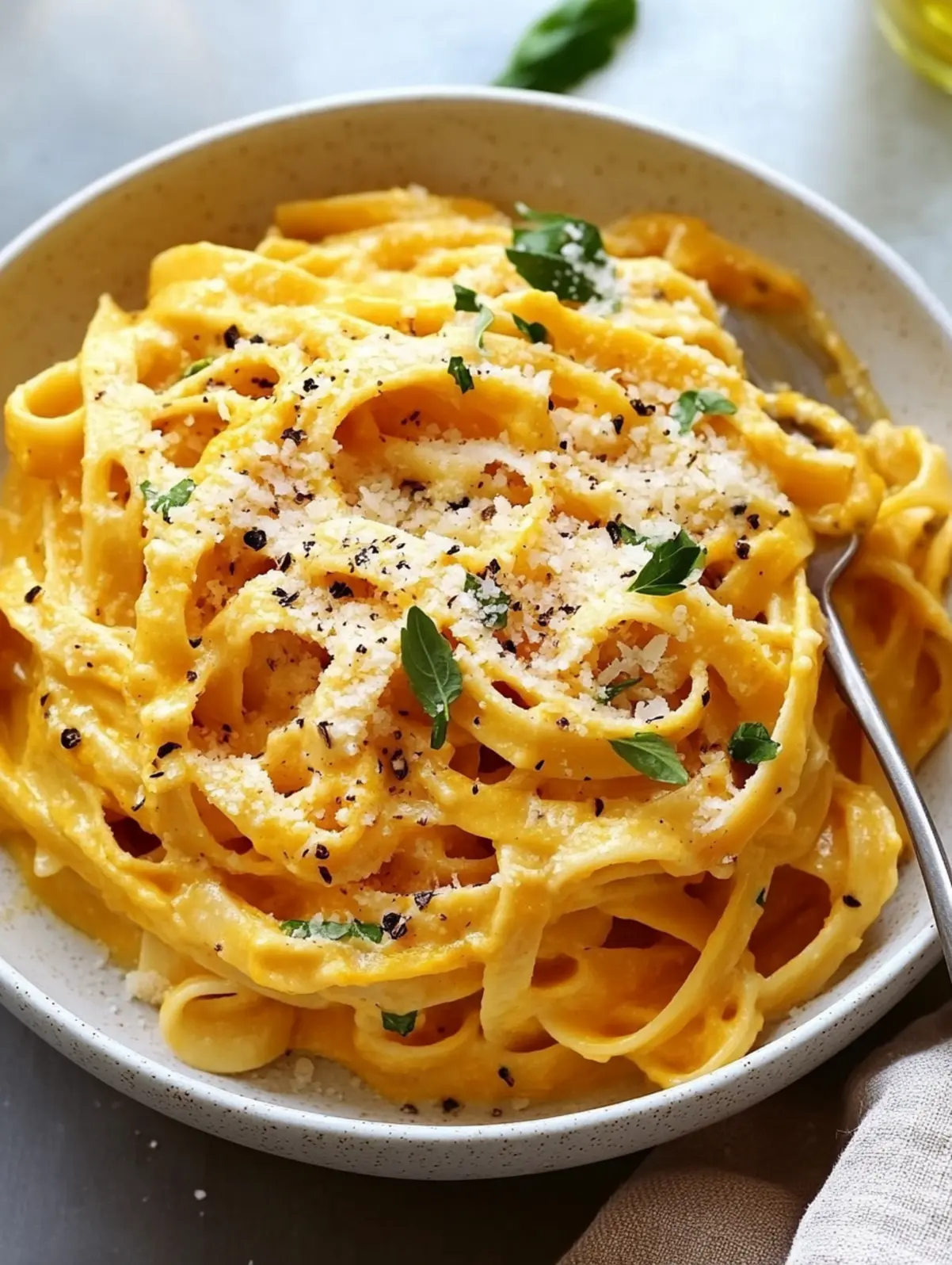 Butternut Squash Fettuccine with Nutty Alfredo Sauce