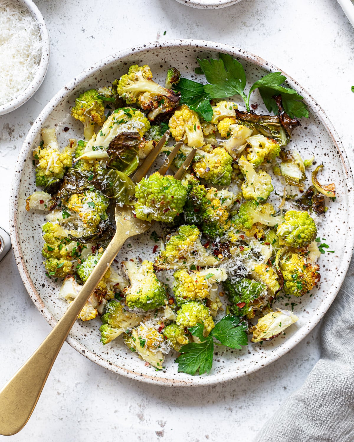 Parmesan-Crusted Roasted Romanesco with Garlic Butter