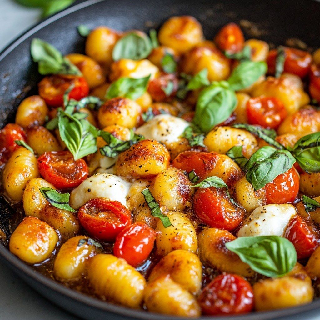 Pan-Fried Gnocchi with Cherry Tomatoes and Basil Pesto