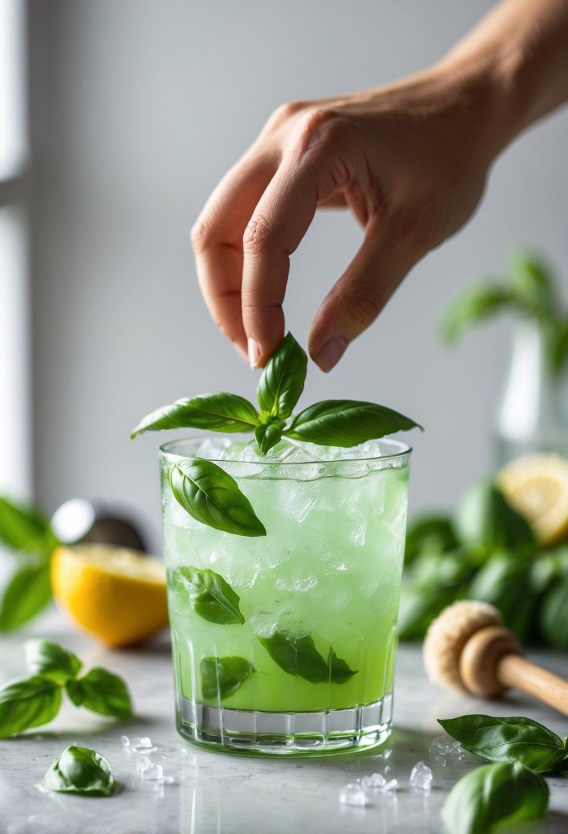Mediterranean Lemon Basil Gin Fizz