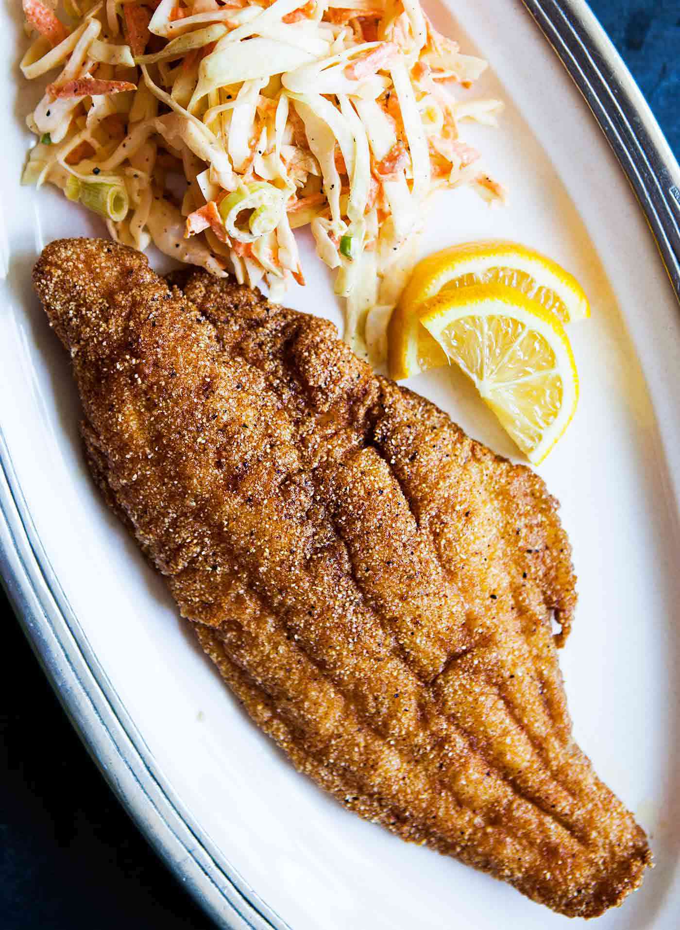 Pan-Fried Catfish with Cajun Spices and Cornbread Crust