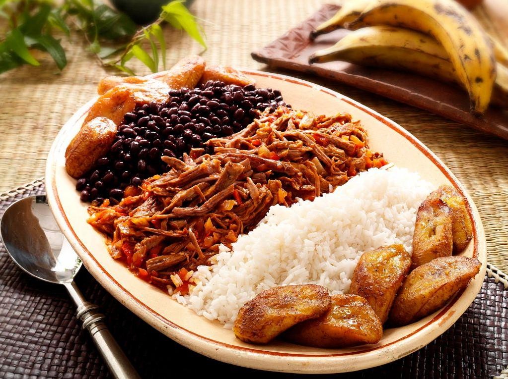 Baked Pabellón Criollo with Shredded Beef and Sweet Plantains