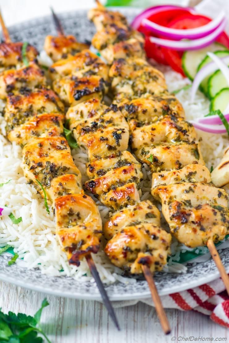 Oven-Roasted Greek Chicken Souvlaki with Lemon-Oregano Marinade