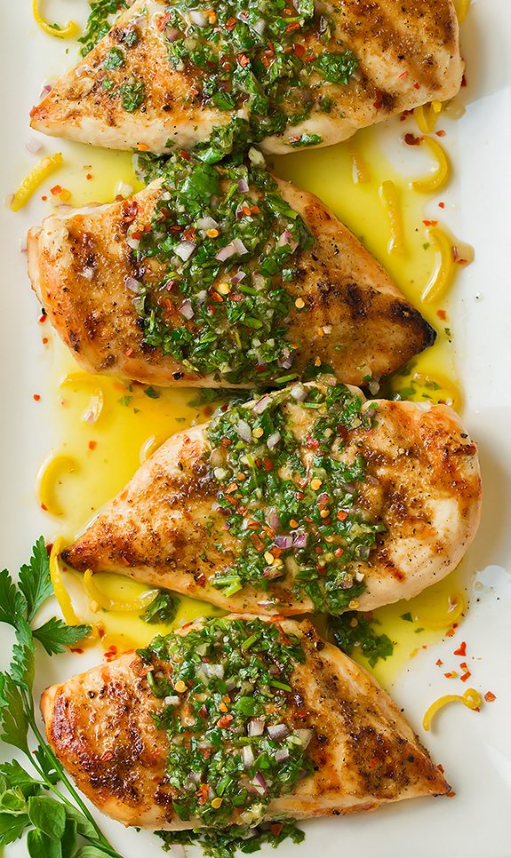 Cachaça-Marinated Grilled Chicken with Chimichurri